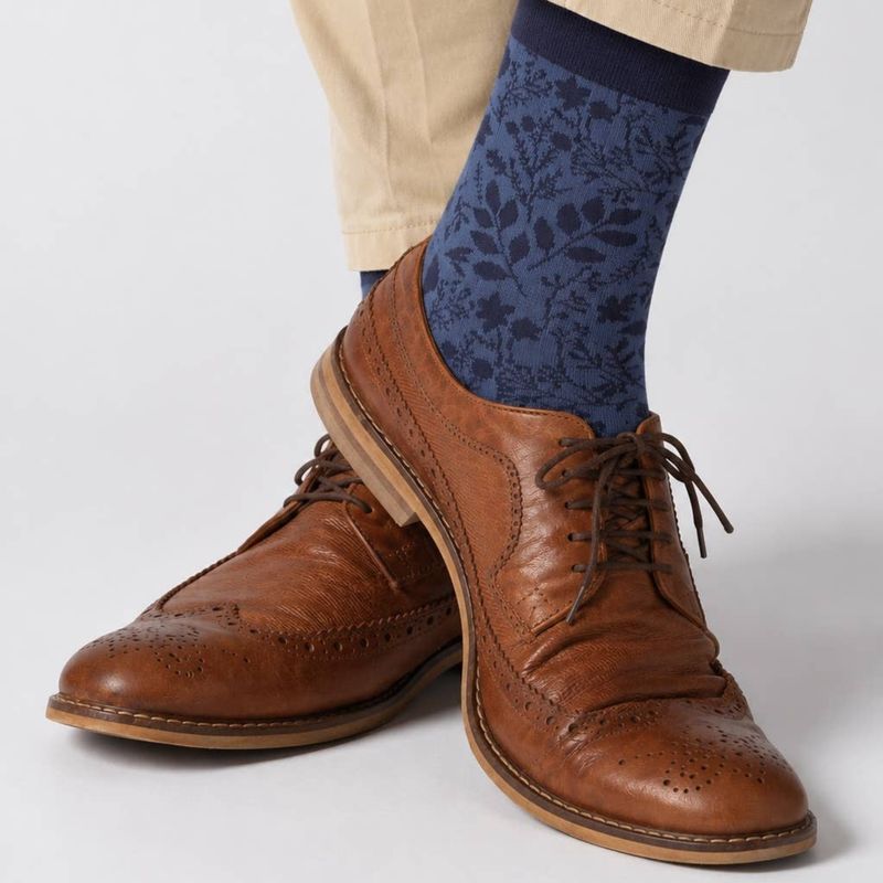 The Quintessential Cambridge Men's Socks Woodland Blue