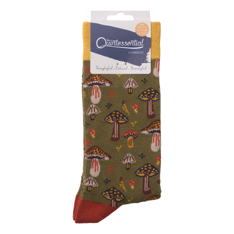 The Quintessential Cambridge Men's Socks Fungi Green