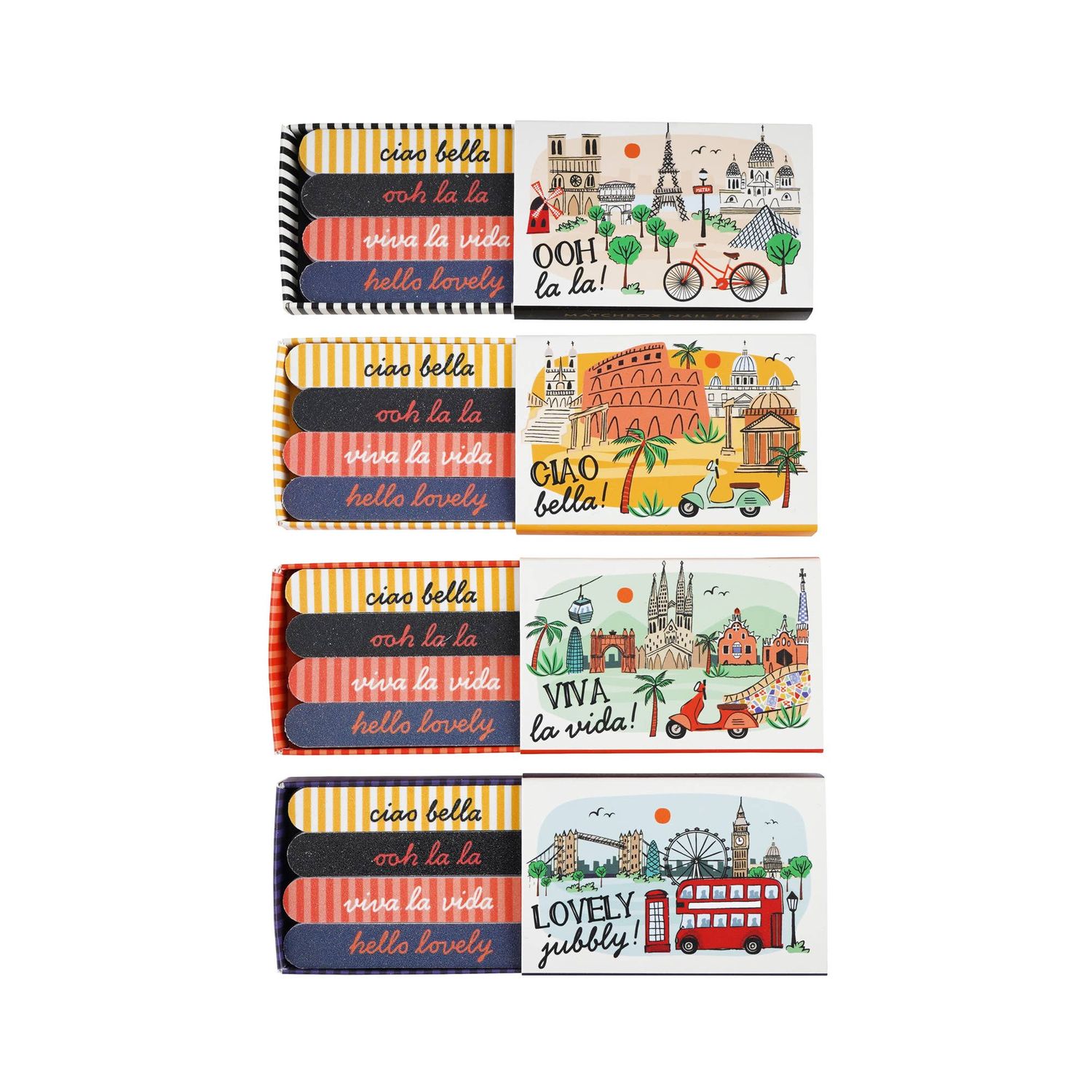 Bon Voyage Matchbox Nail Files Assorted