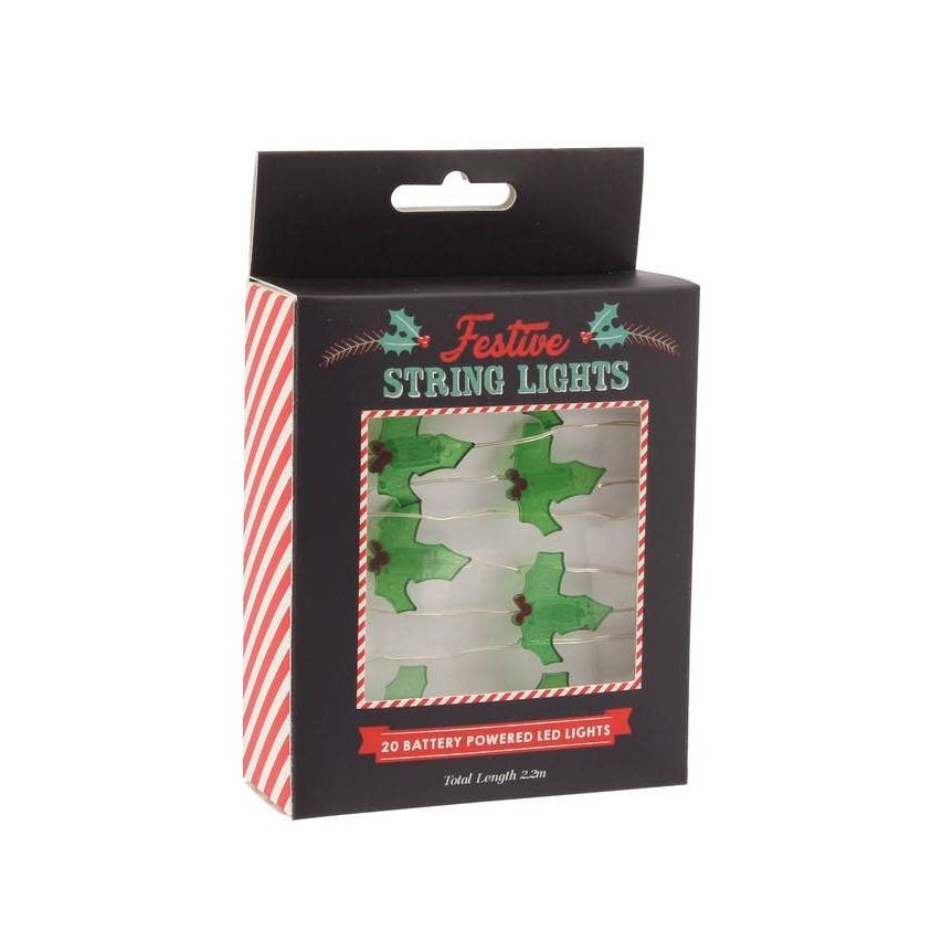 Festive Holly String Lights