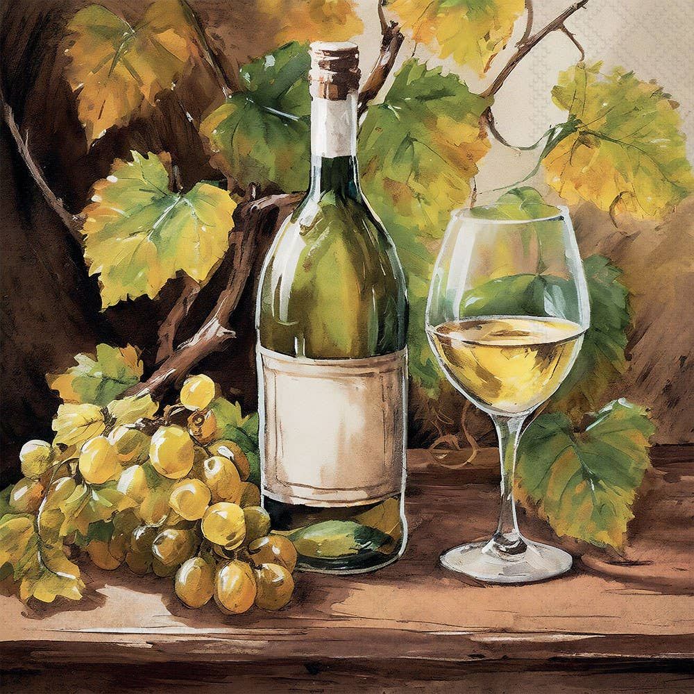 Cocktail Napkin - Wine And Grapes