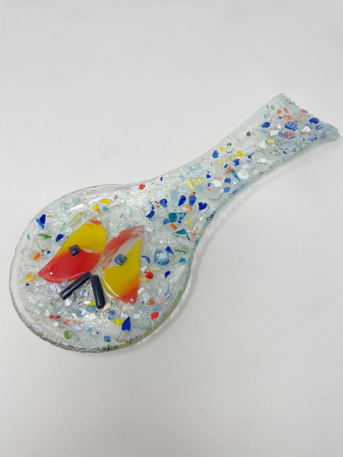 Colourful Fused Glass Spoon Rest, Style: Butterfly