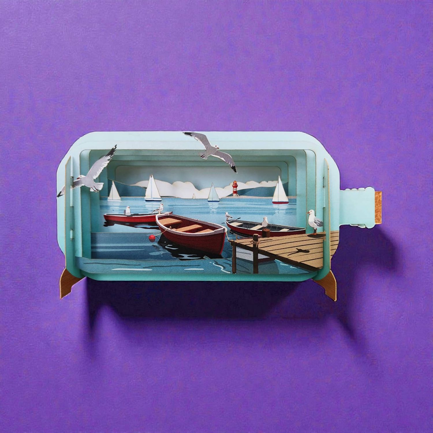 Seaside Harbour Pop Up Greeting Card