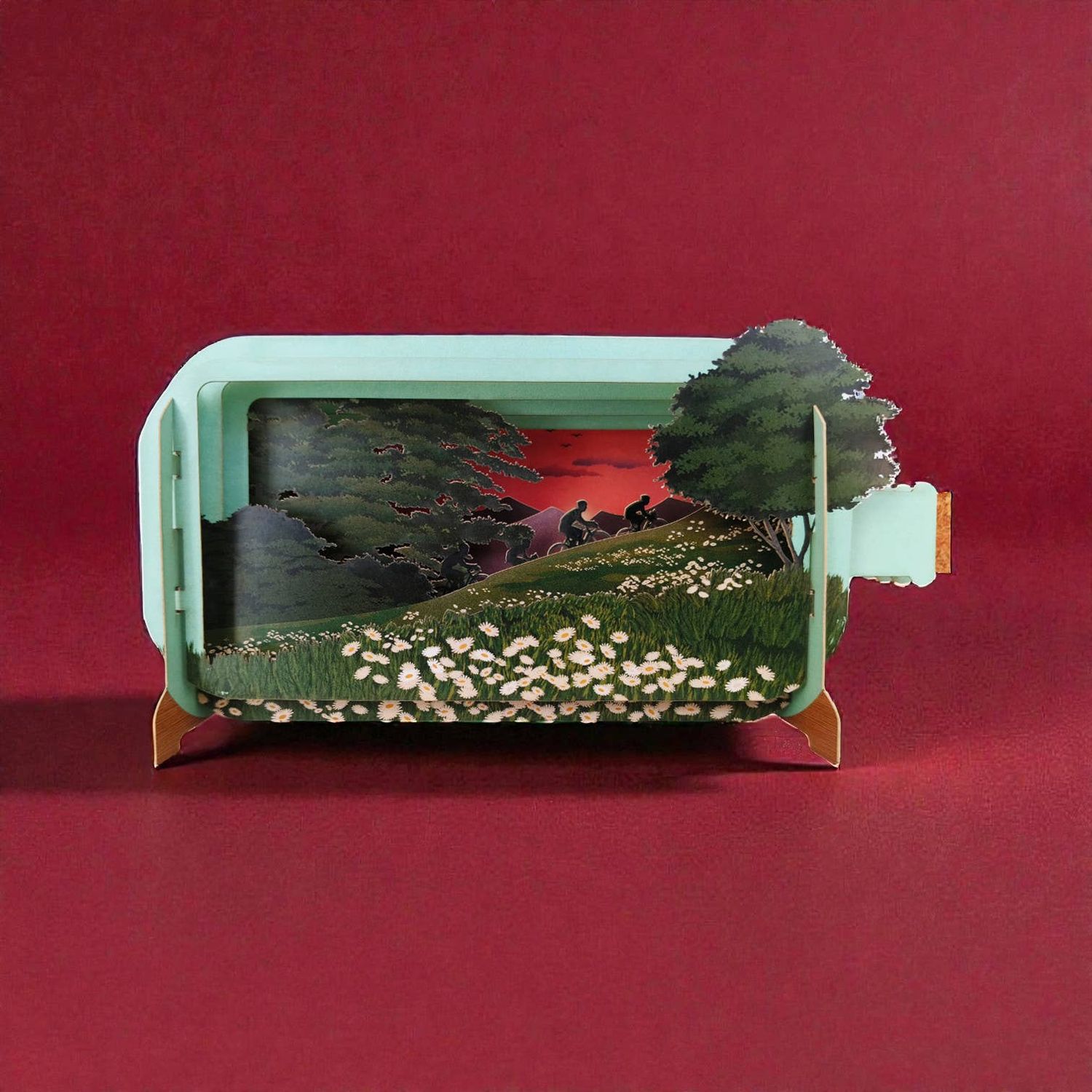 Message in a Bottle Pop Up Greeting Card - Countryside Ride