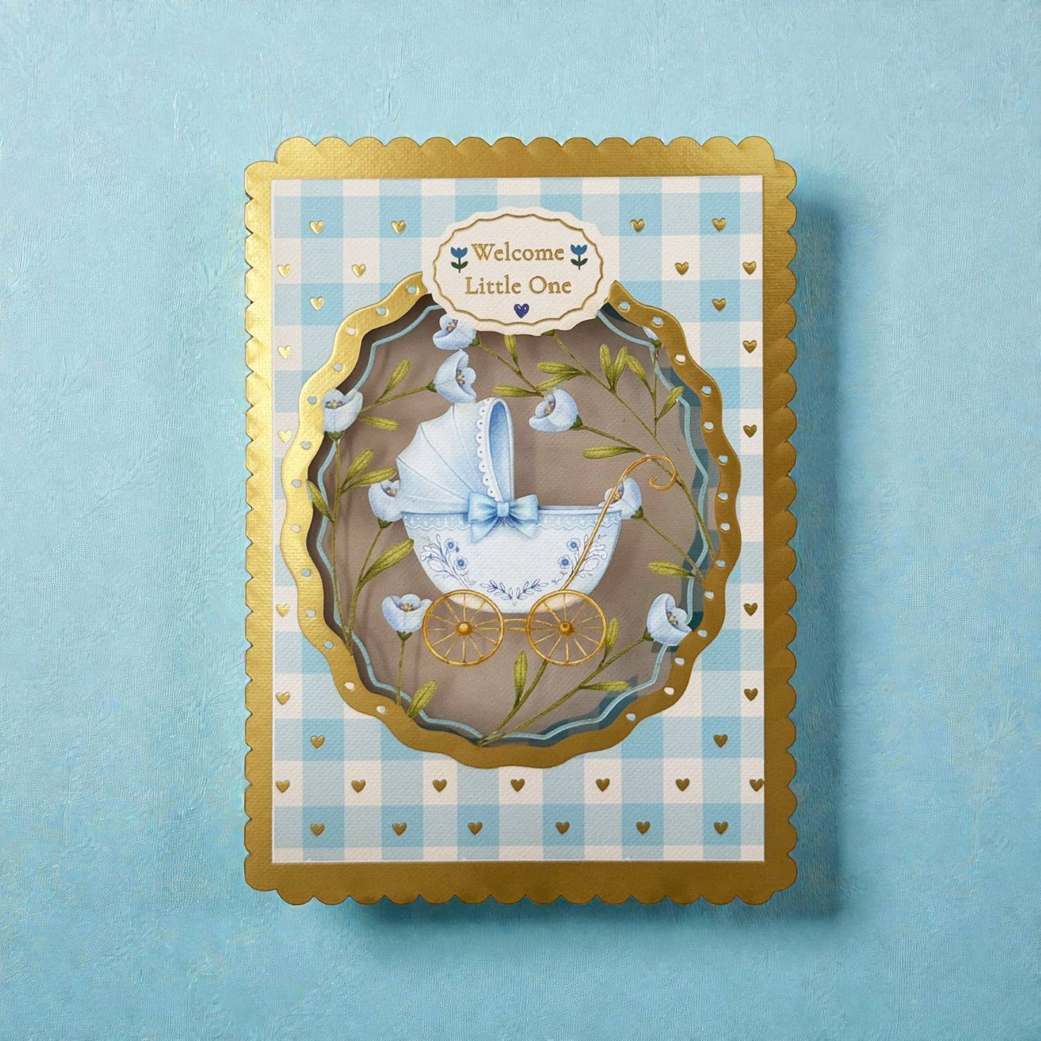AL326 – Welcome Little One Blue Pram
