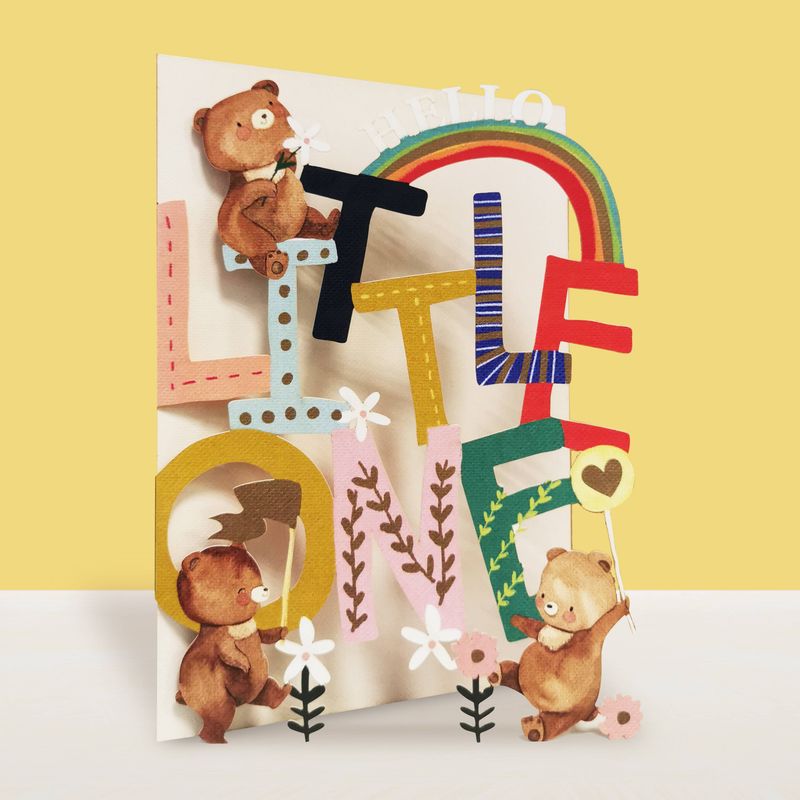 Original Paper Cut Card - Baby Hello Little One