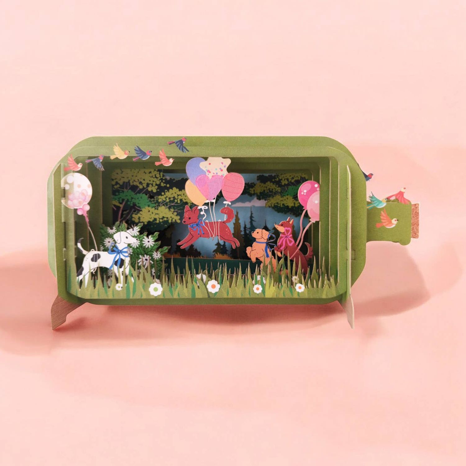 Dogs and Balloon Pop Up Greeting Card
