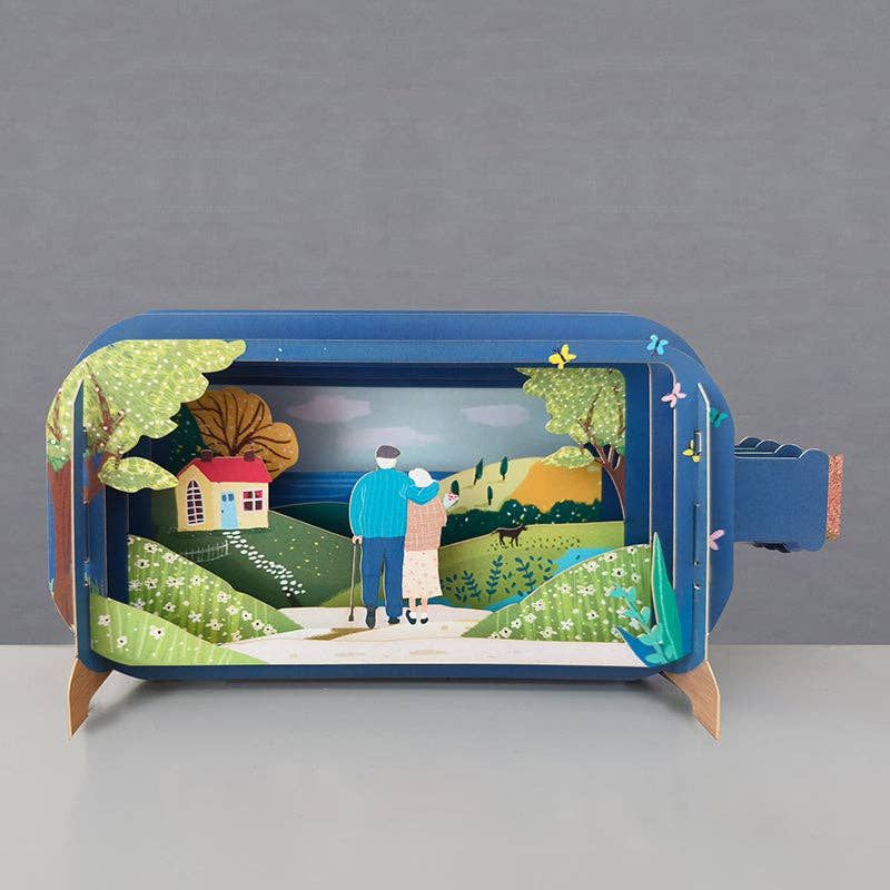 Message in a Bottle Pop Up Greeting Card - Happy Couple