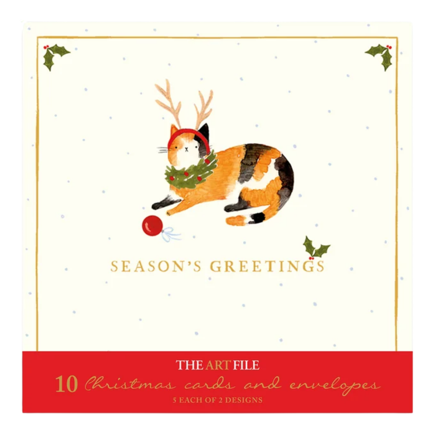 Christmas Card Wallet - Christmas Cats 10 Cards