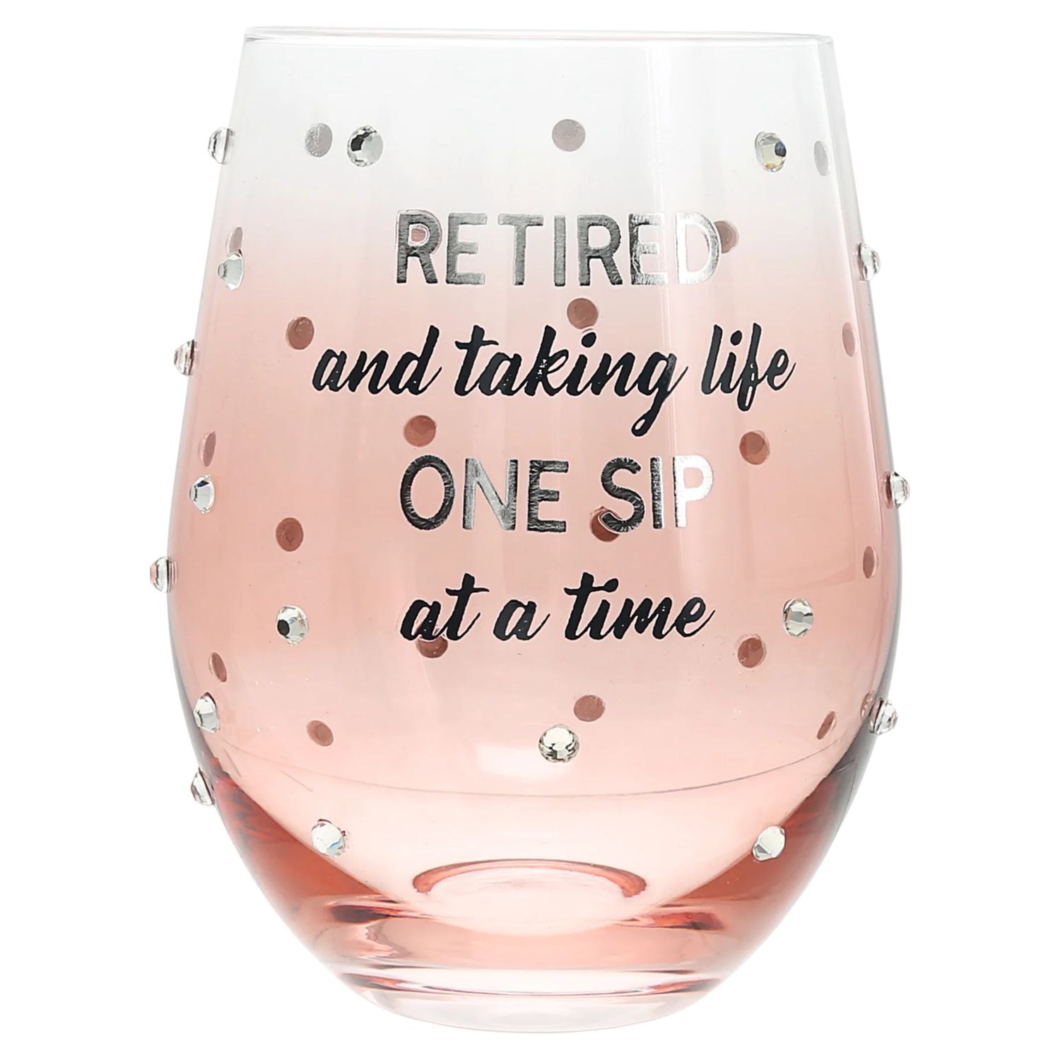 One Sip Gift Boxed Retirement Stemless Wine Glass
