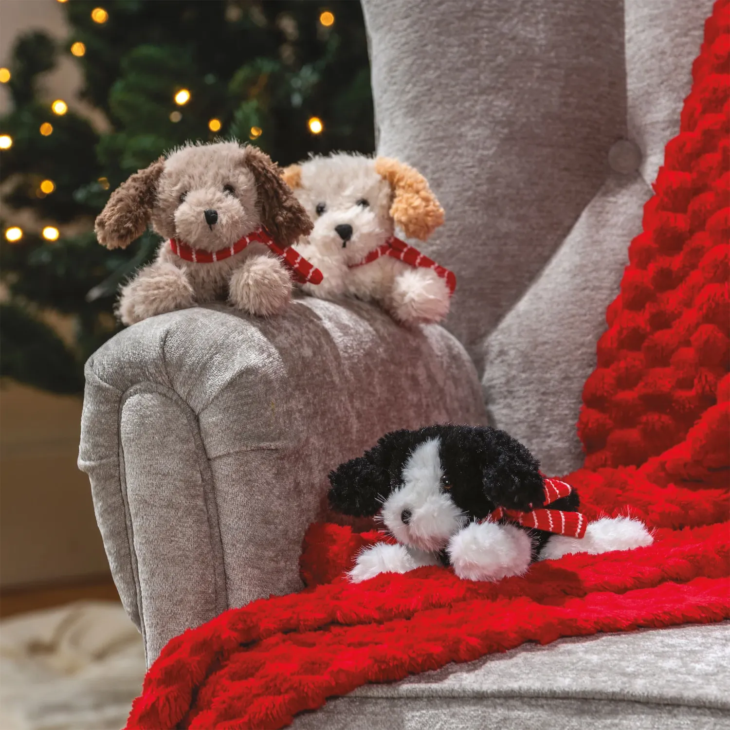Mary Meyer Holiday Peppermint Puppies Plush 7"
