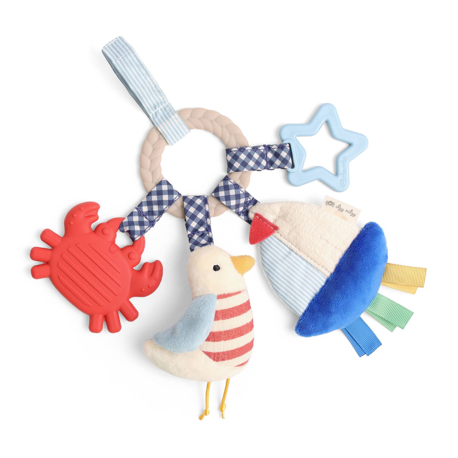 Bitzy Busy Ring™ Teething Activity Toy - Nautical
