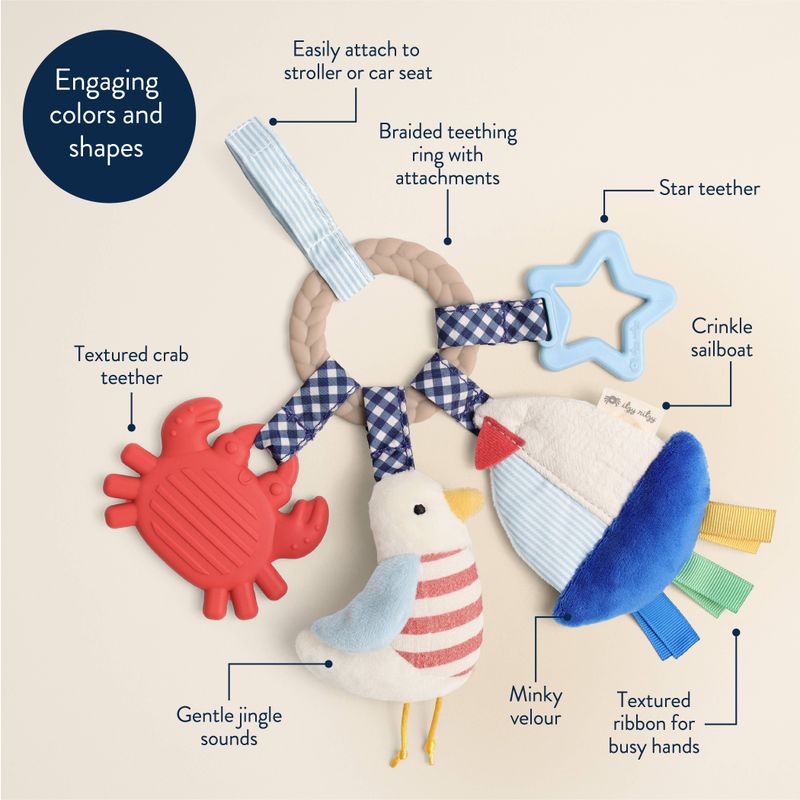 Bitzy Busy Ring™ Teething Activity Toy - Nautical
