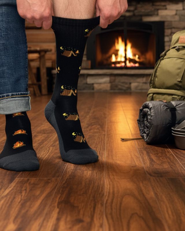 Men's Camping at Night Merino Wool Socks