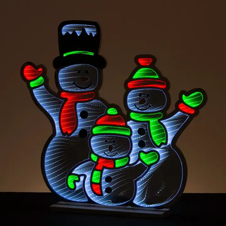 26" Snowman Family Infinity Light