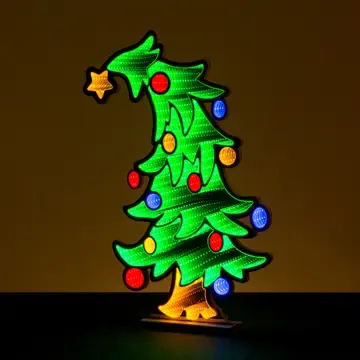 24" Bent Christmas Tree Infinity Light