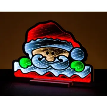 16" Santa Head w/Snow Infinity Light