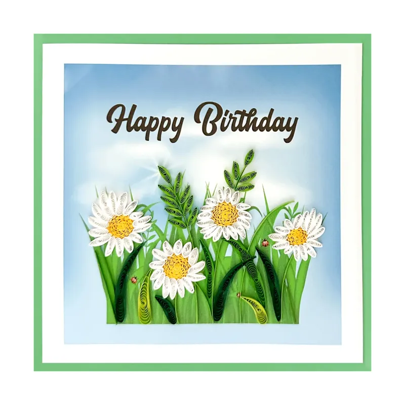 Daisies Quilled Birthday Card