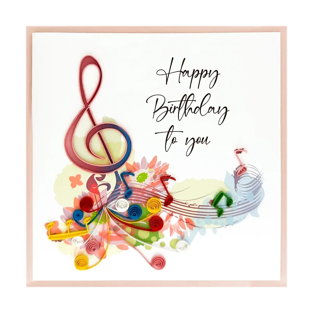 Treble Clef Quilled Birthday Card