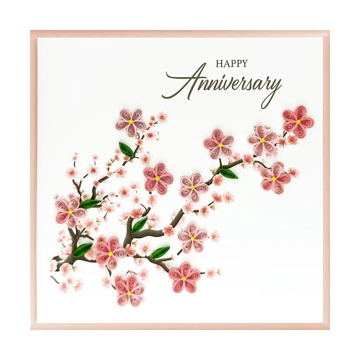 Cherry Blossoms Quilled Anniversary Card