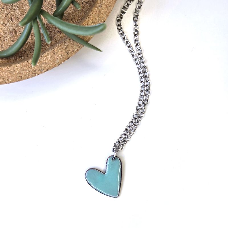 Enamel Heart Necklace Assorted