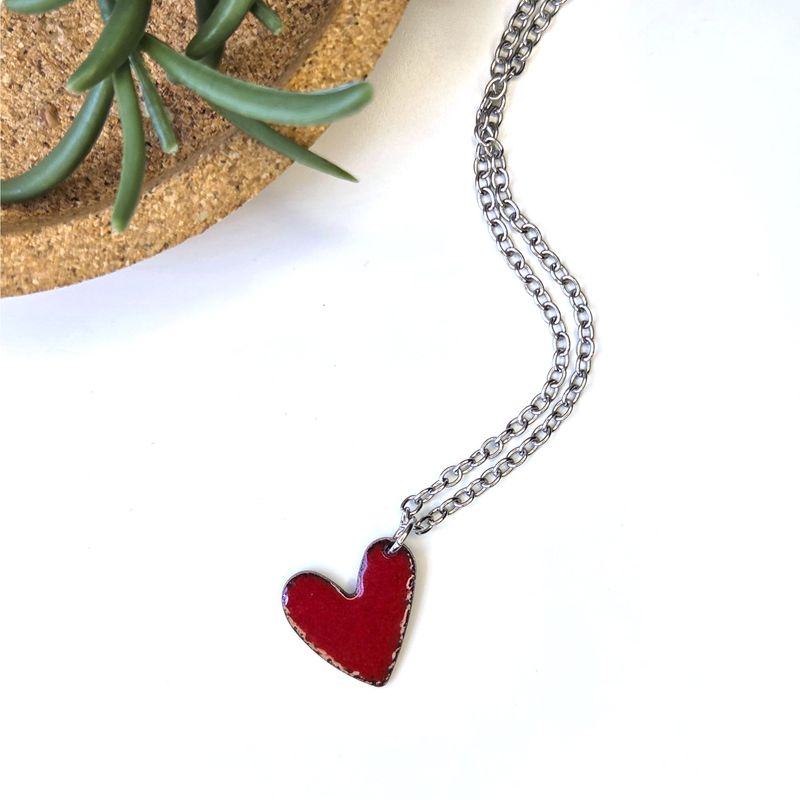 Enamel Heart Necklace Assorted