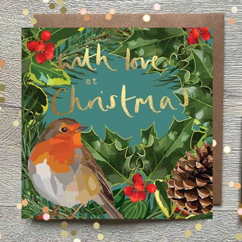 With Love at Christmas Robin Christmas Card
