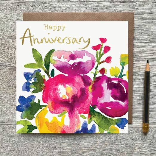 Happy Anniversary Floral Anniversary Card