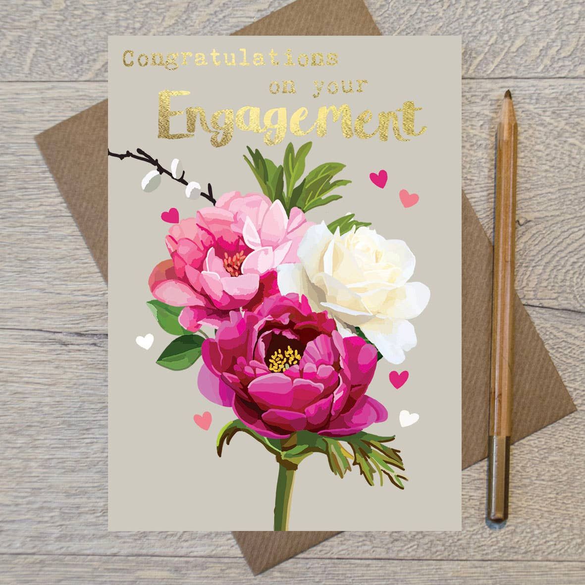 Congratulations On Your Engagement Gold Foiled Engagement Card