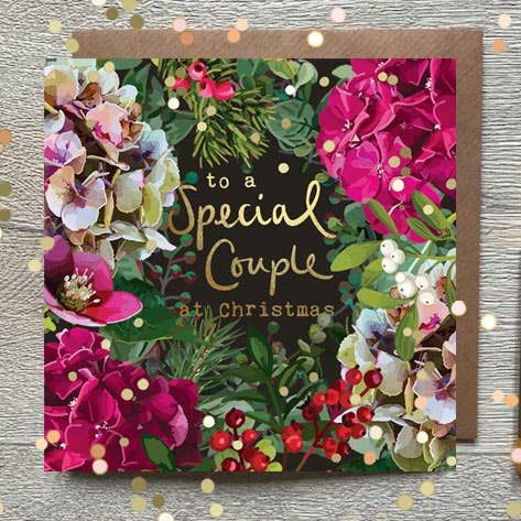 To A Special Couple At Christmas Floral Christmas Card