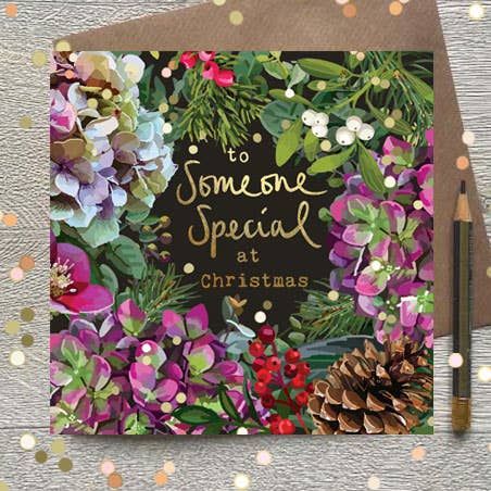 To Someone Special At Christmas Floral Christmas Card