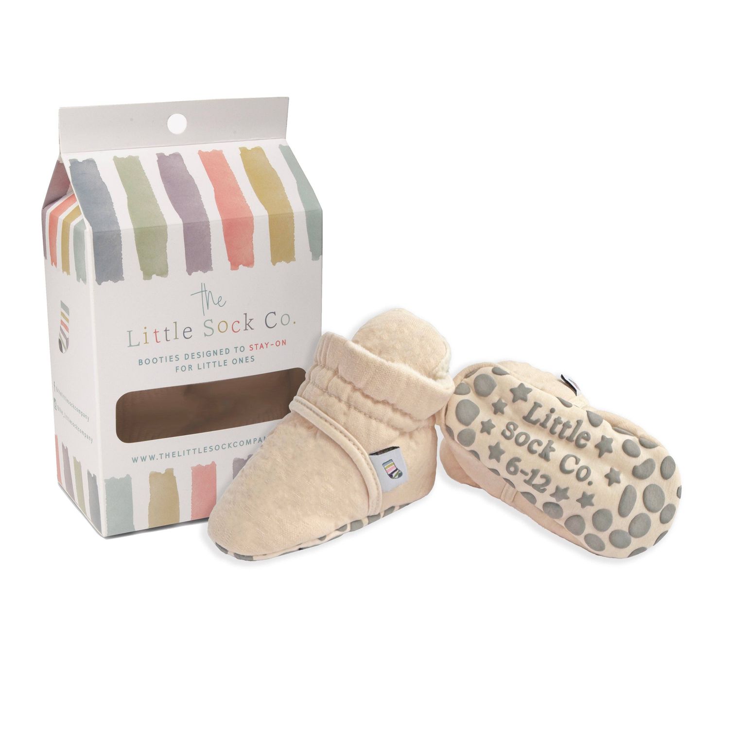 Linen Stay-on Baby and Toddler Booties | Sand