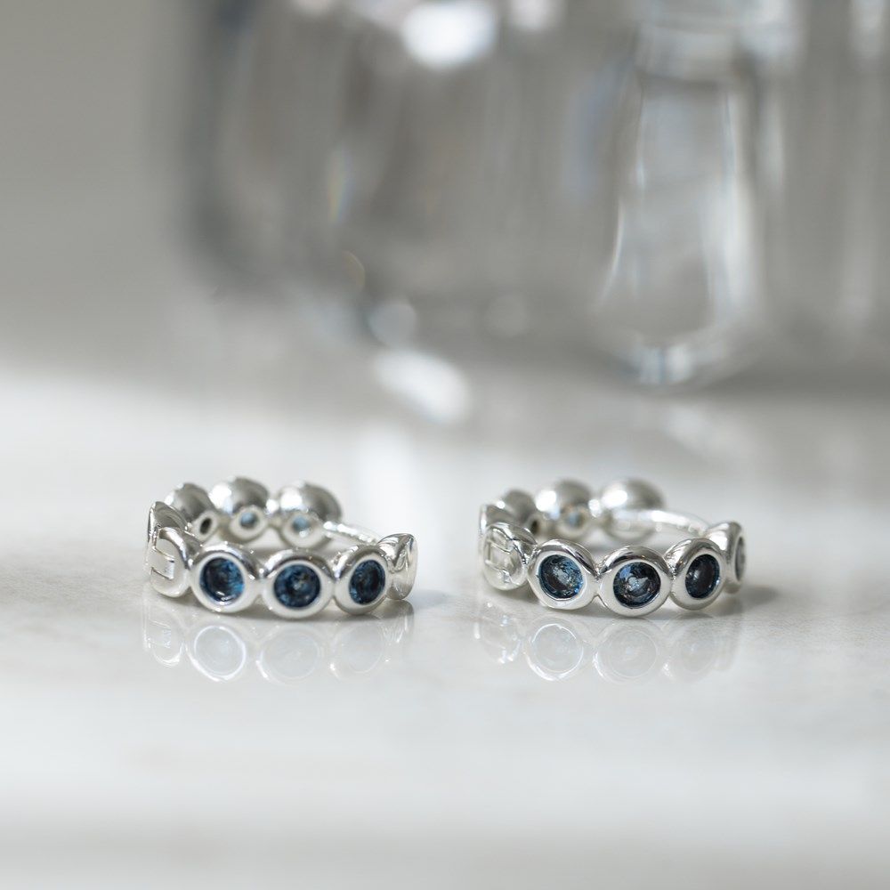 Glee Silver Plated Hattie Hoops Sky Blue