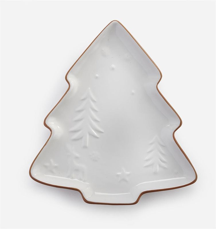 White Ceramic Tree Shaped Plate