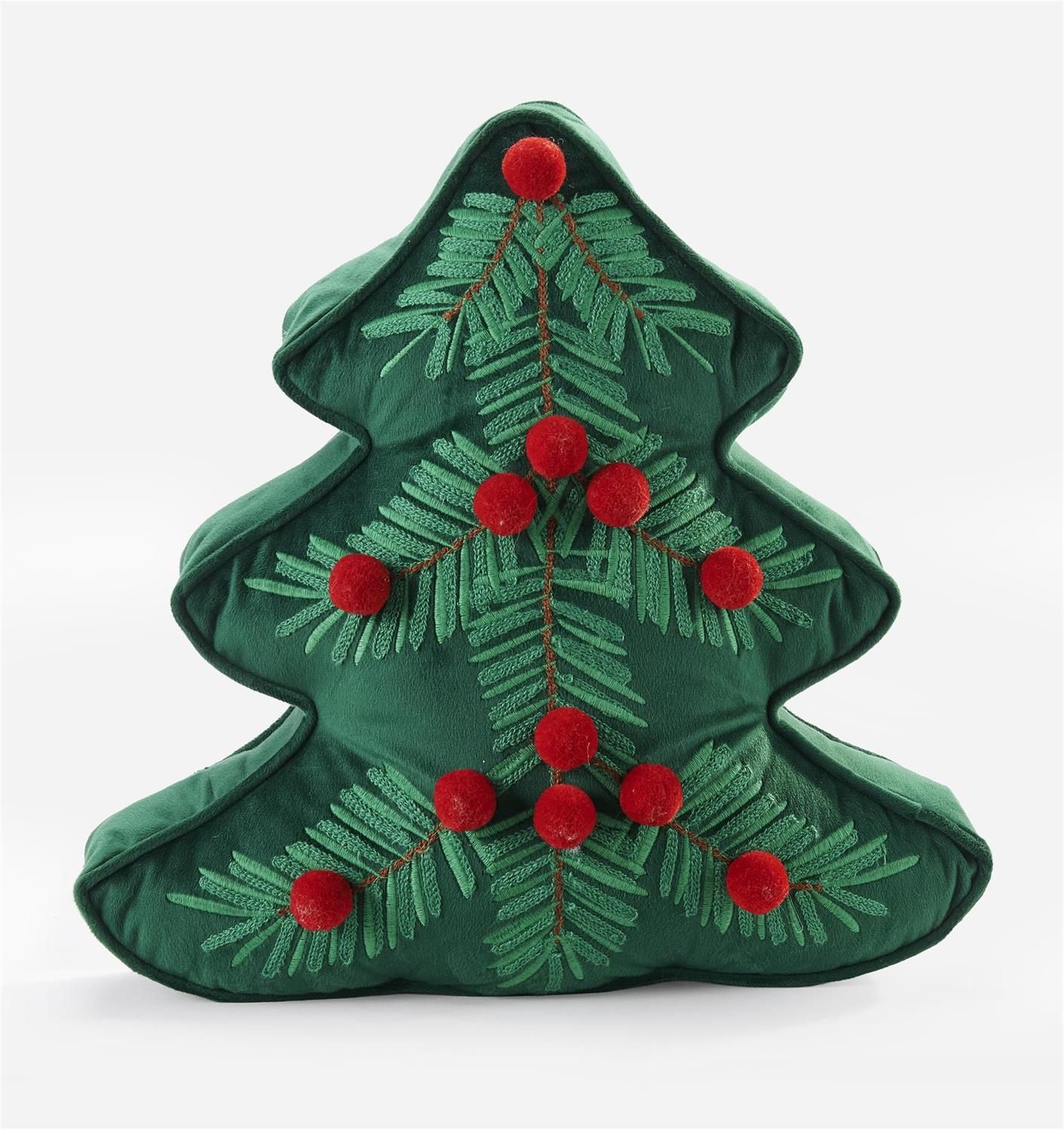 Green Christmas Tree Shaped Pillow