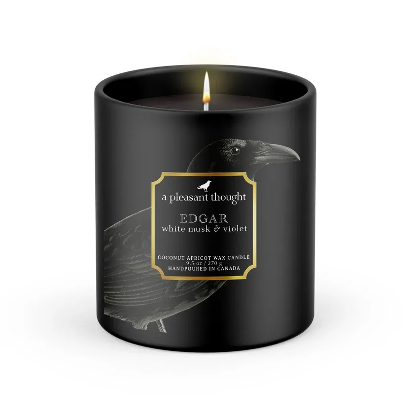 A Pleasant Thought Edgar Raven White Musk &amp; Violet Candle