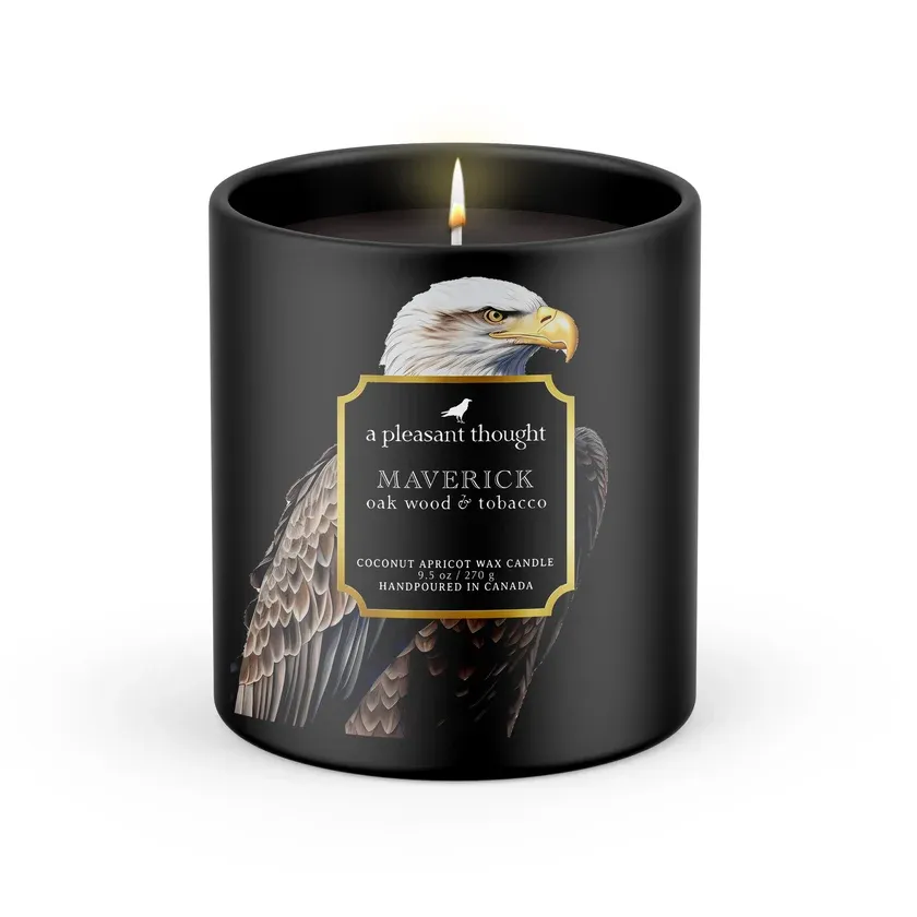 A Pleasant Thought Maverick Bald Eagle Oak Wood &amp; Tobacco Candle