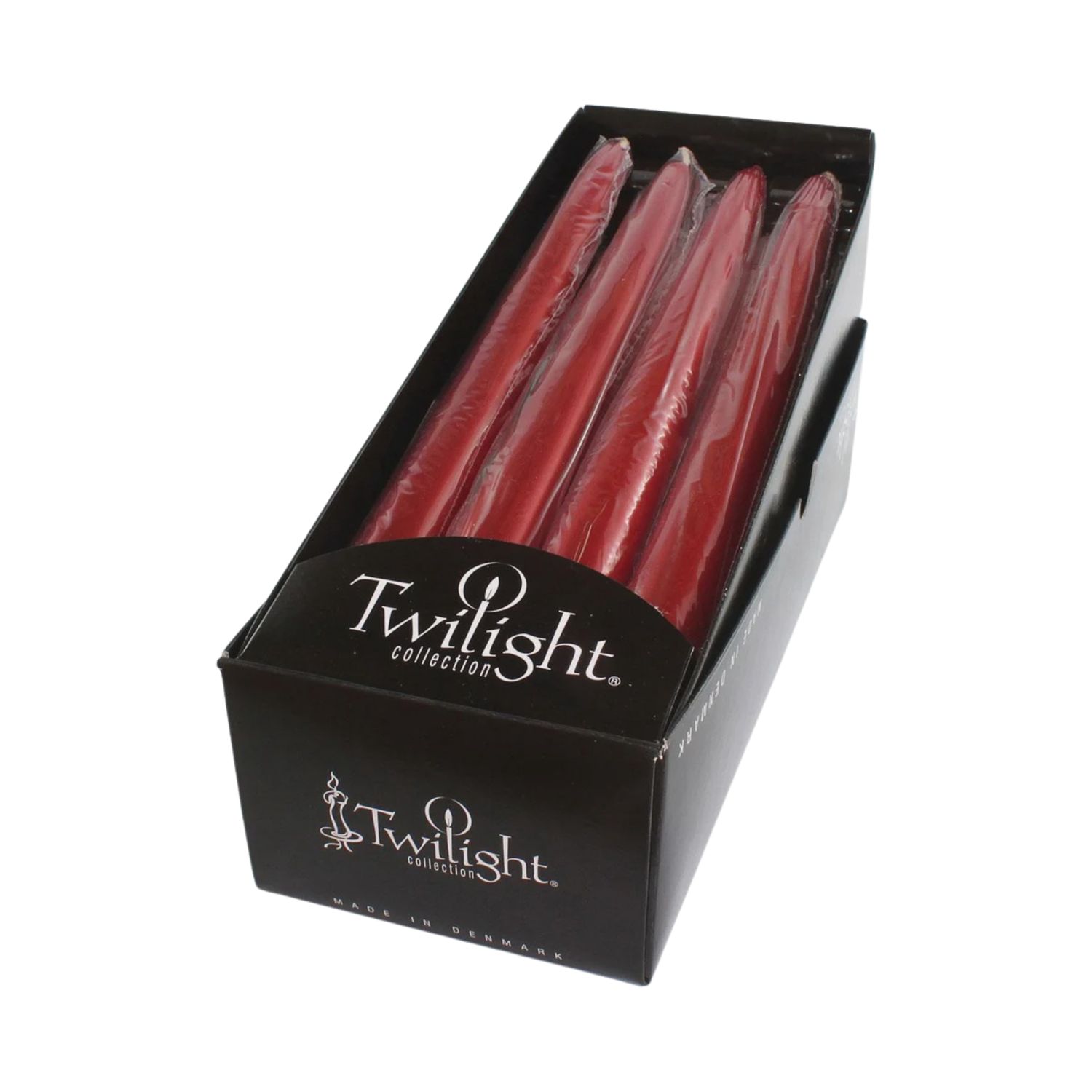 Twilight 10" Metallic Taper Candles, Colour: Metallic Red