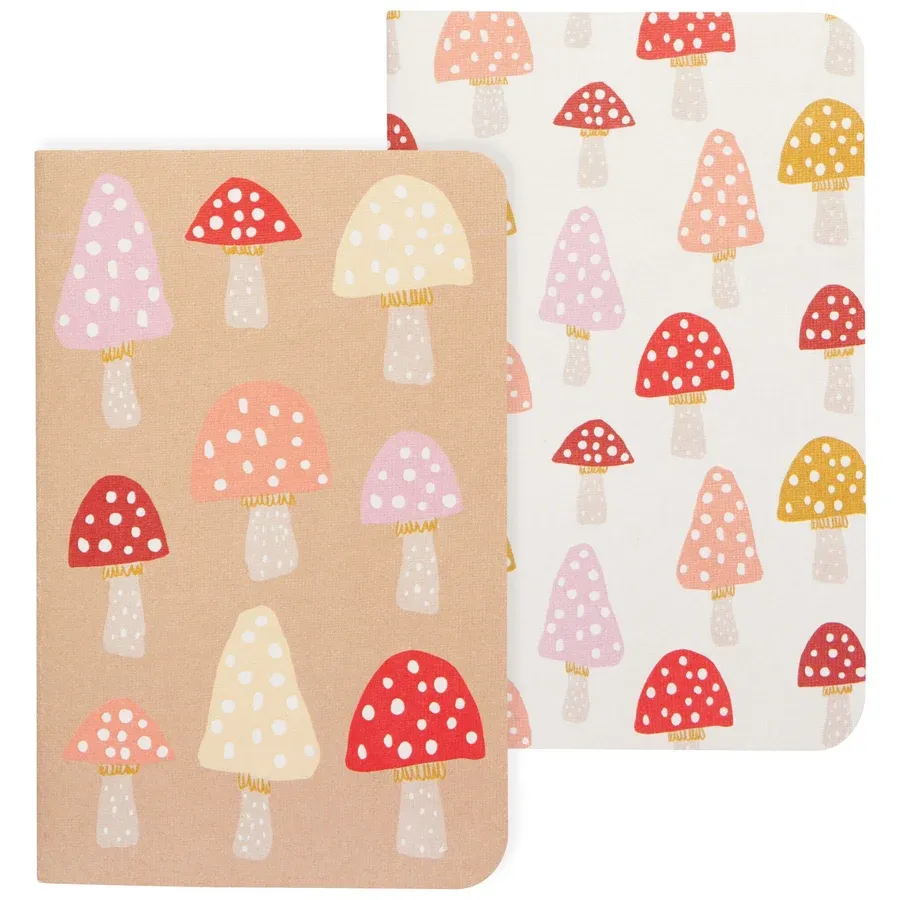 Mushroom Blank Pocket Notebooks Set of 2