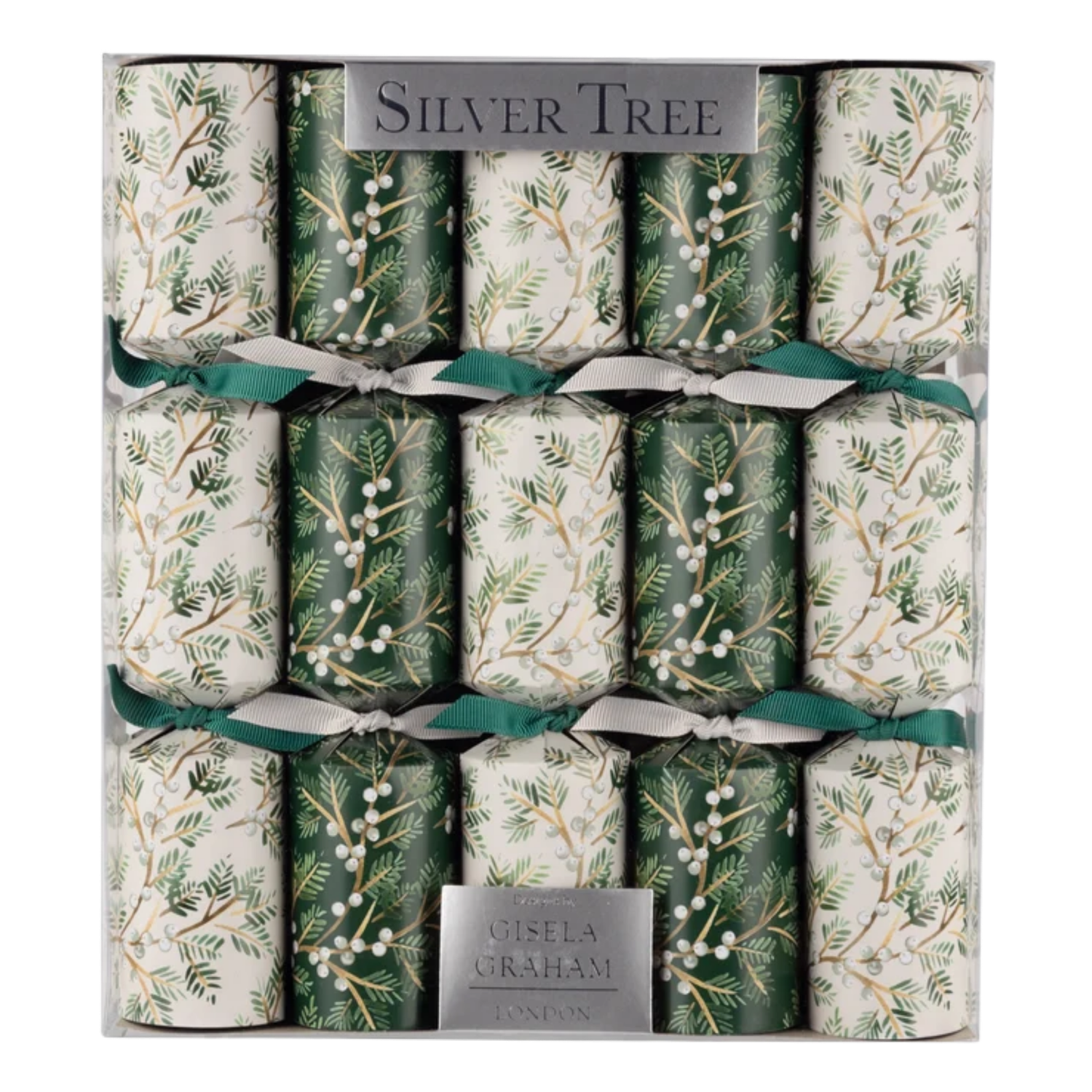 Silver Tree White Vine and Berries Crackers 10pk