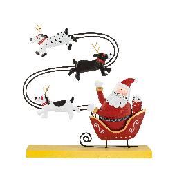 Metal Santa Sleigh with Dogs