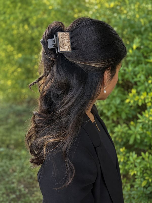 Large Mushroom Wood Hair Clip