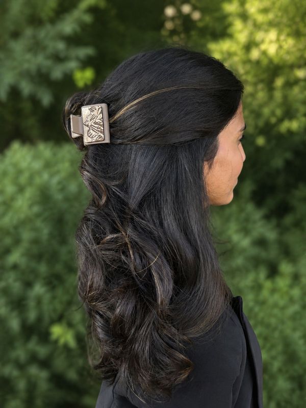 Large Mountain Wood Hair Clip