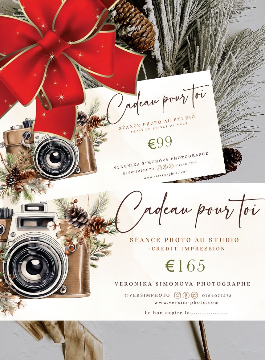CARTE CADEAU séance photo 99+ credit impression 165 €