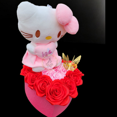 Hello Kitty Ribbon Heart Shape Bouquet