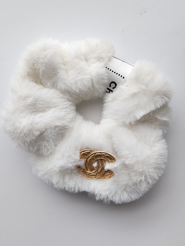 White CC Scrunchie