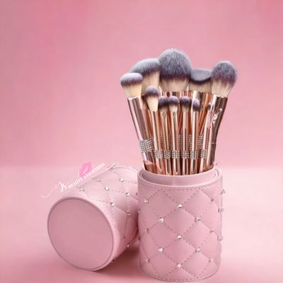 Rose Gold Makeup Brush with Bucket