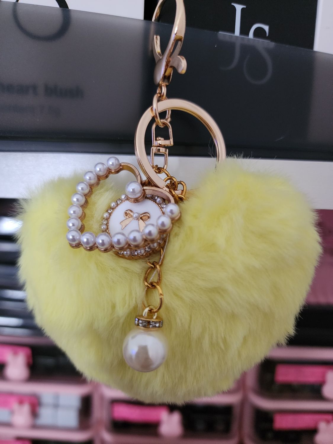 Yellow heart keychain