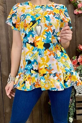 Yellow Floral Top