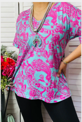 Pink Paisley Top